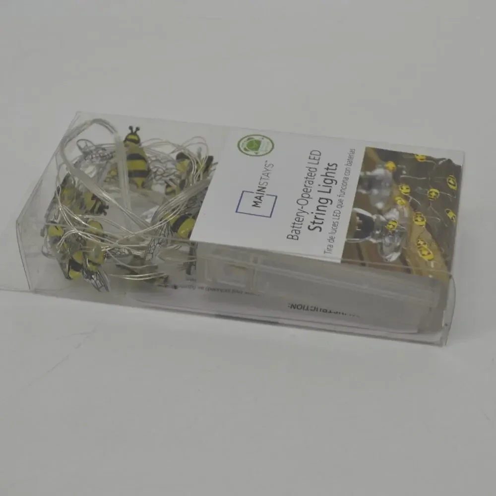 Mainstays Honey Bee Yellow String Light Battery Operated